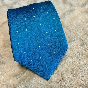Blue Paisley Silk Tie Countess Mara NWOT 3.5” W 59” L